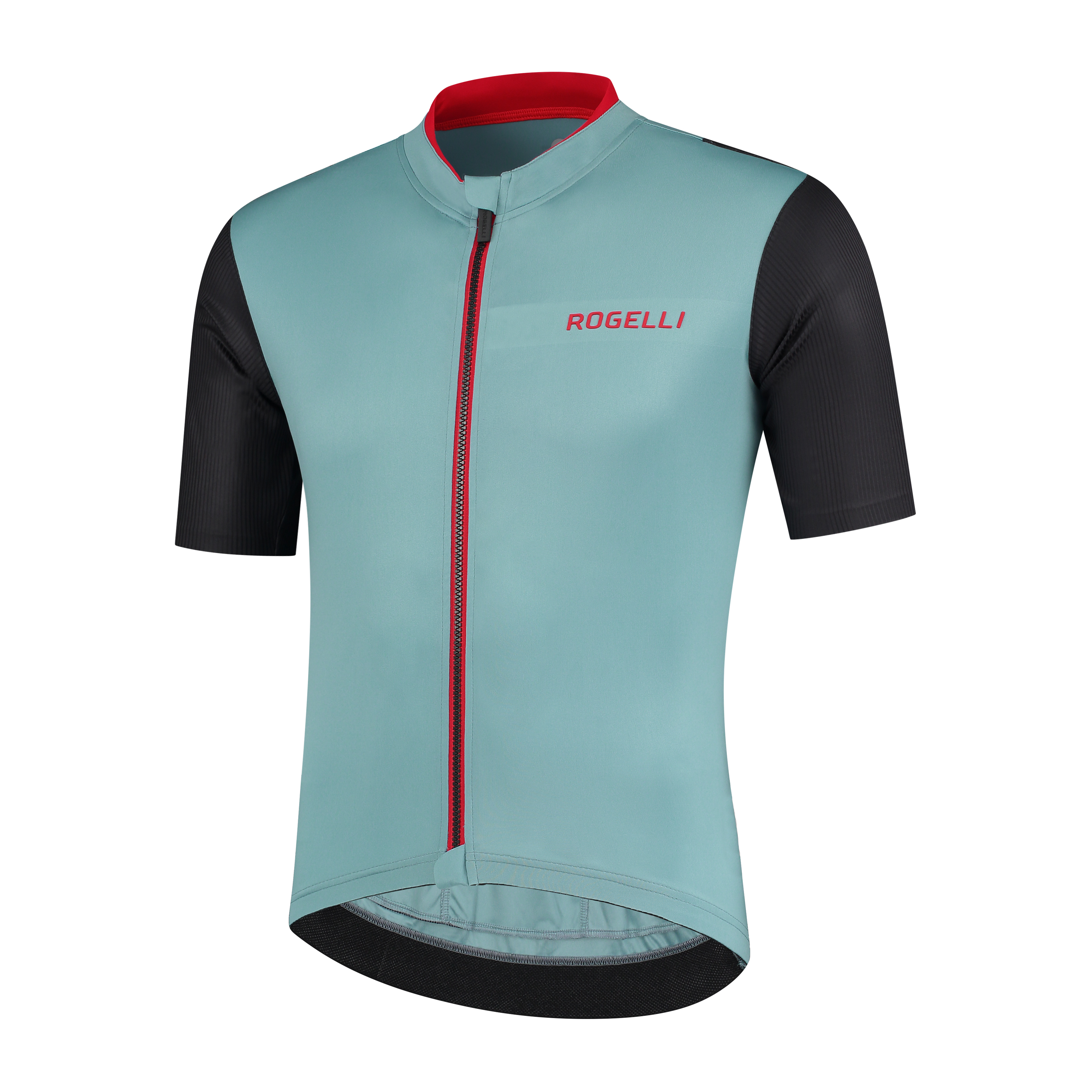 Wegversperring blouse Refrein Heren fietsshirt KM Minimal Grijs/zwart/rood - Fiets en Schaatskleding