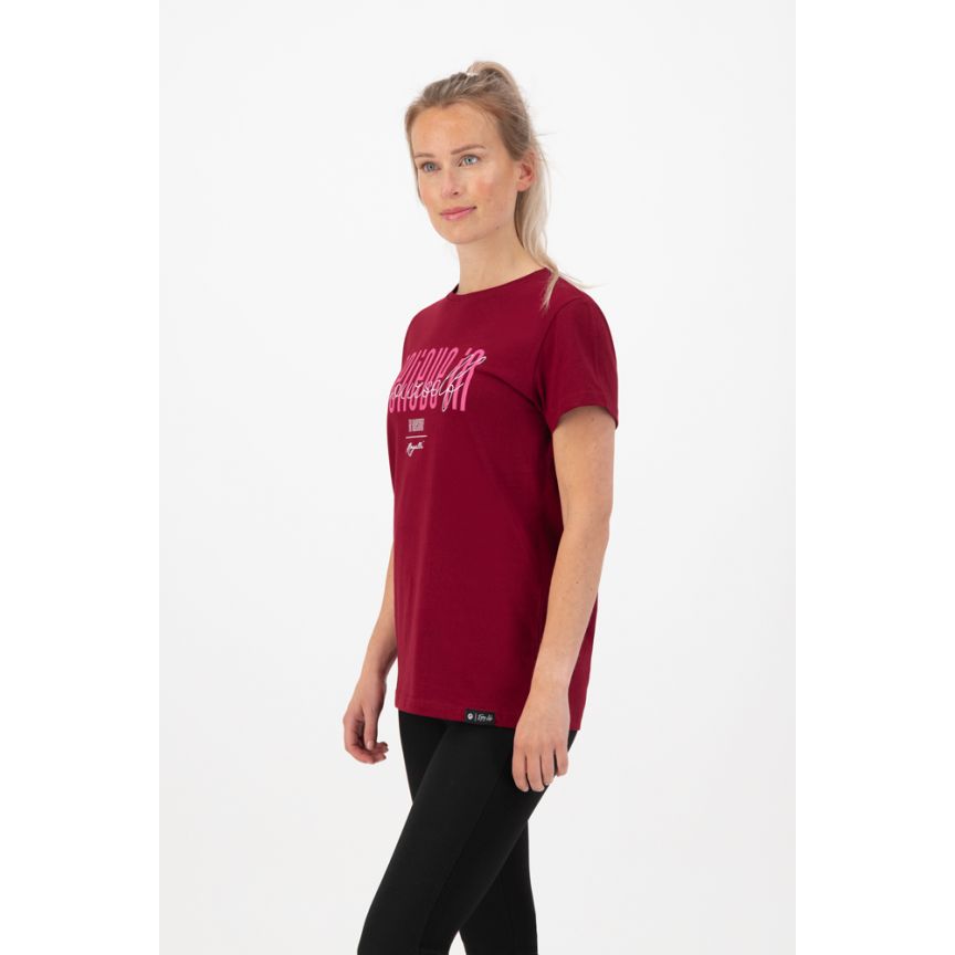 Life Graphic T-shirt Bordeux/rood - Fiets Schaatskleding