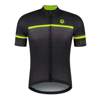 Hero II heren fietsshirt zwart grijs fluorgeel